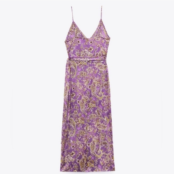 Satin Effect Print Dress Size S - Picture 8 of 9